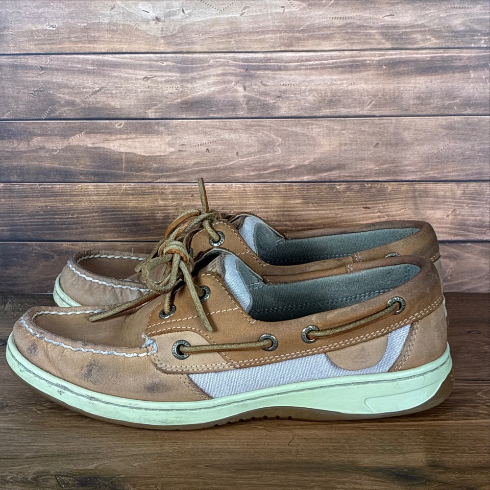 Sperry Top-Sider Womens 6.5M Tan Leather Boat Shoes STS90576 Loafers